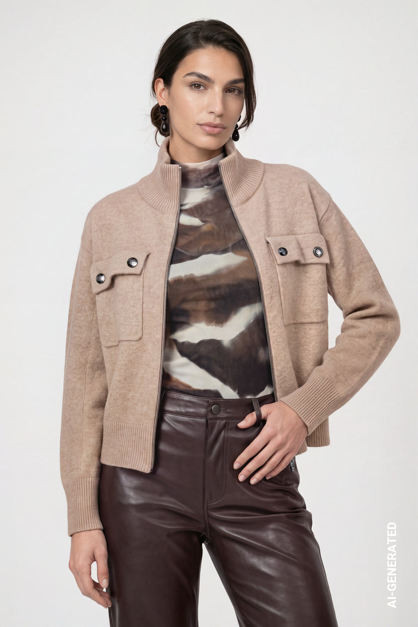 Strickjacke - Pattentaschen