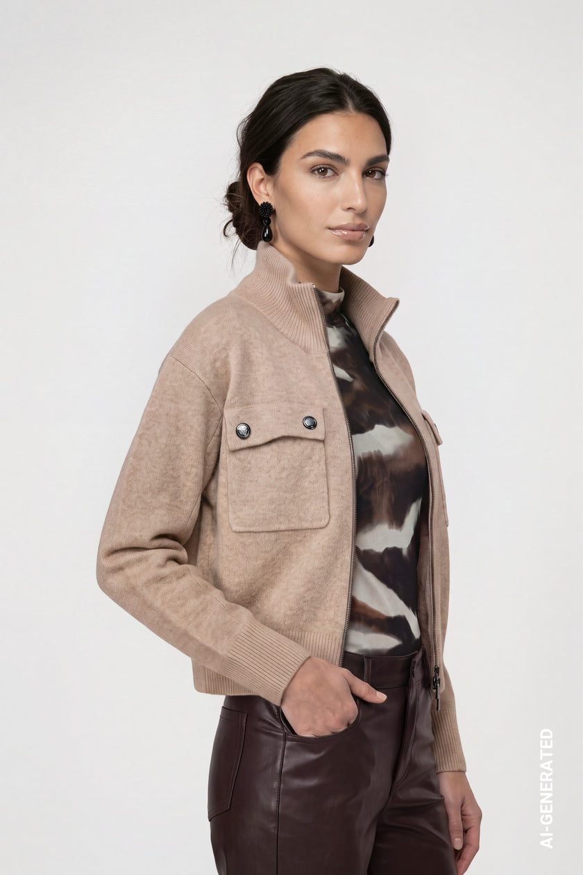 Strickjacke - Pattentaschen