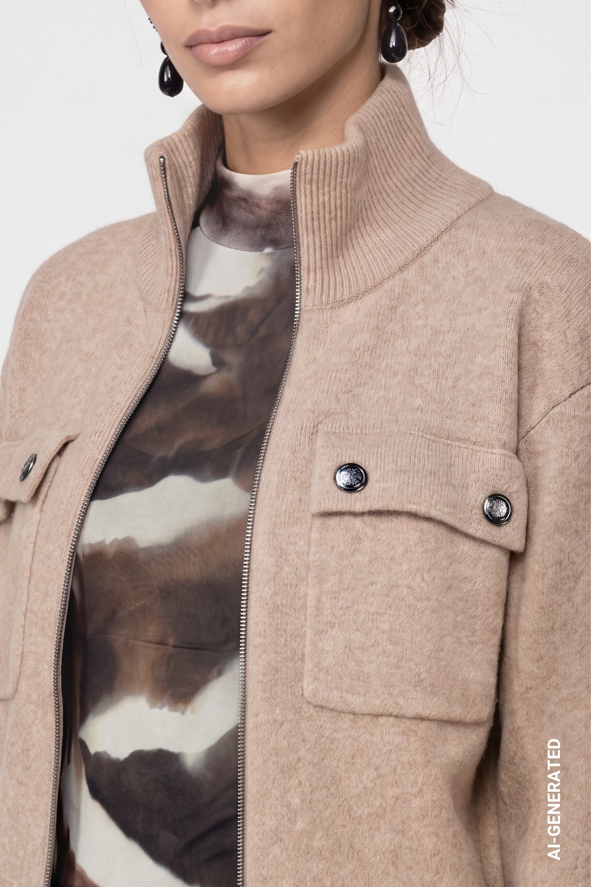 Strickjacke - Pattentaschen