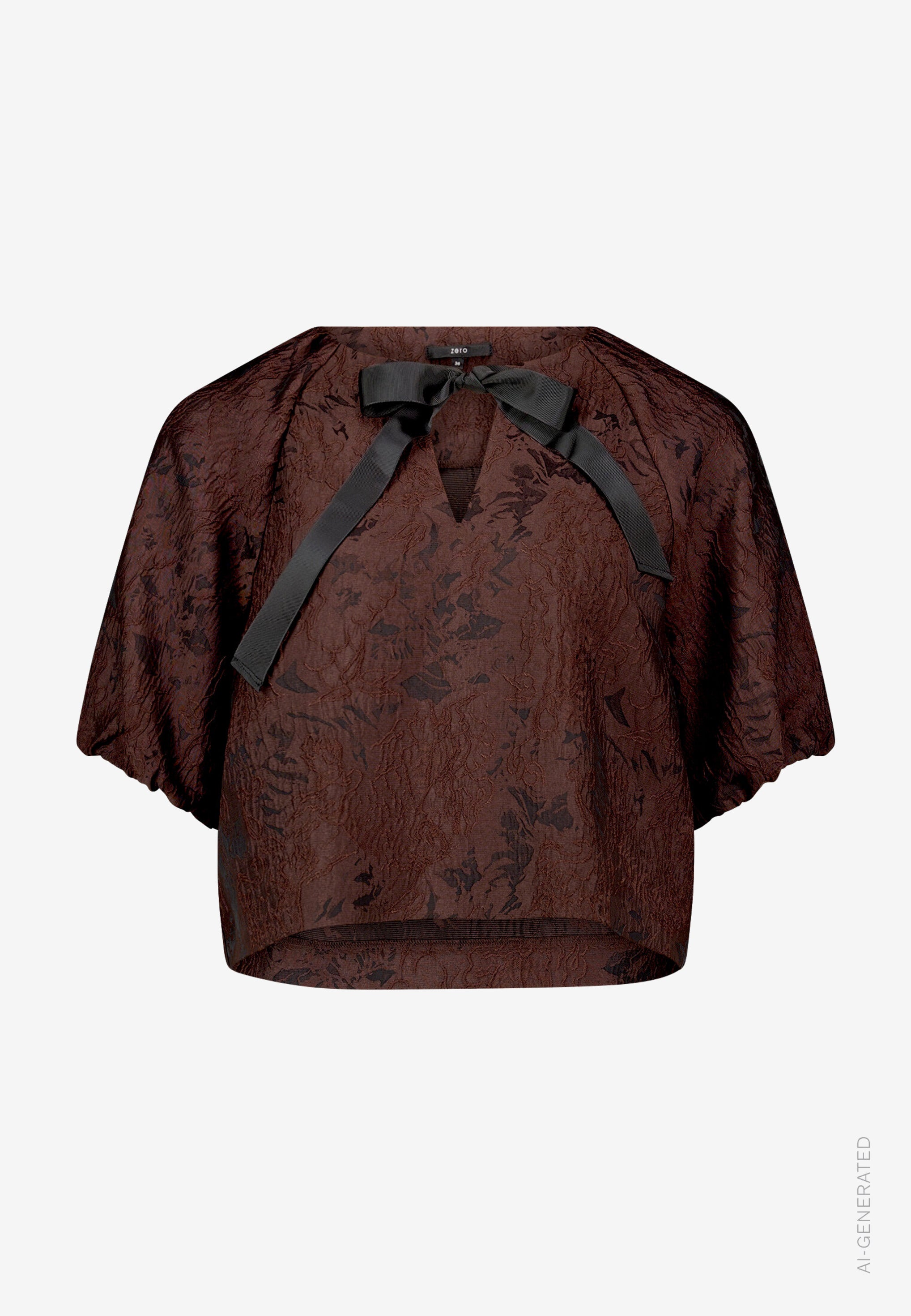 Kurzarmbluse - Jacquard