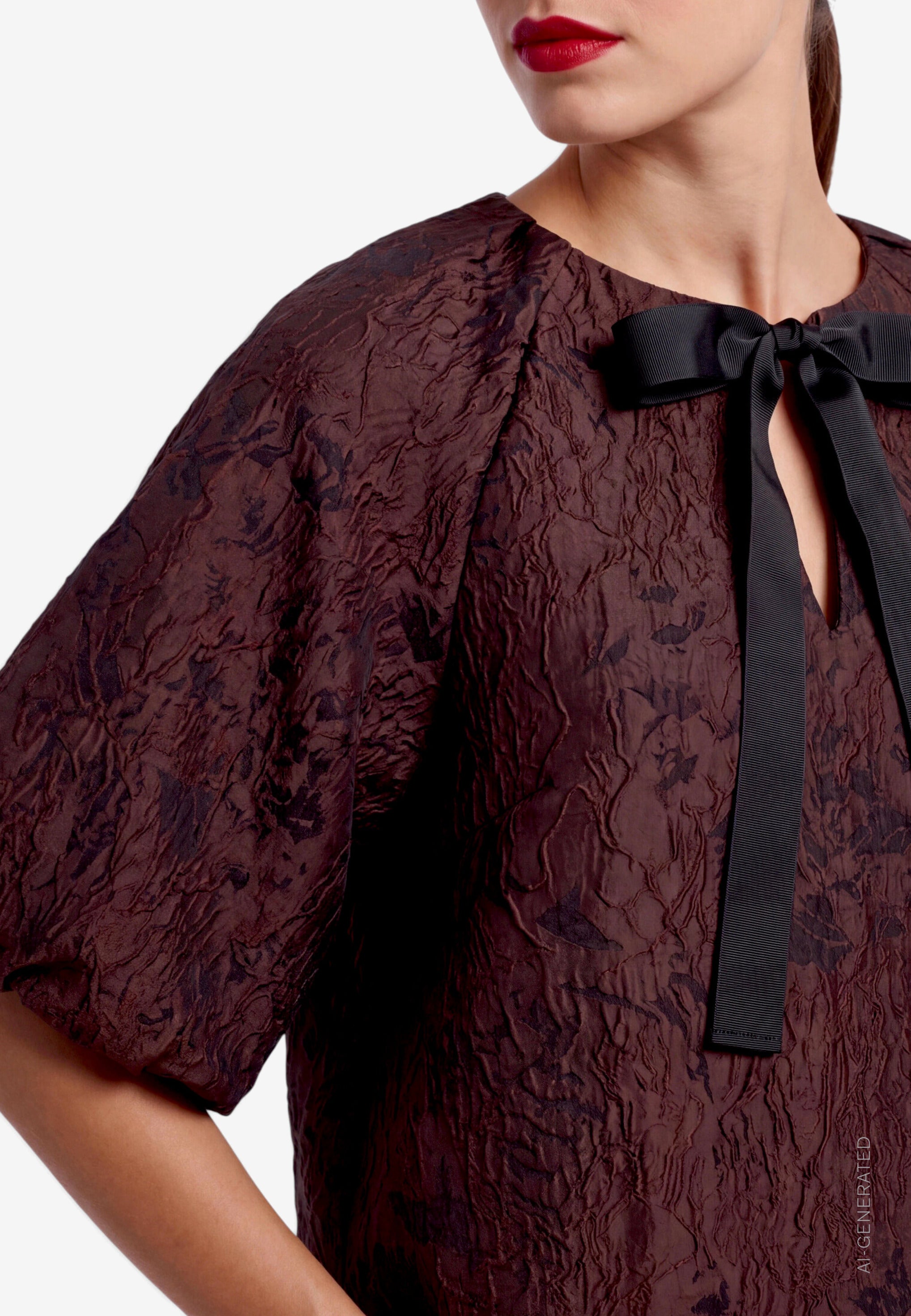 Kurzarmbluse - Jacquard