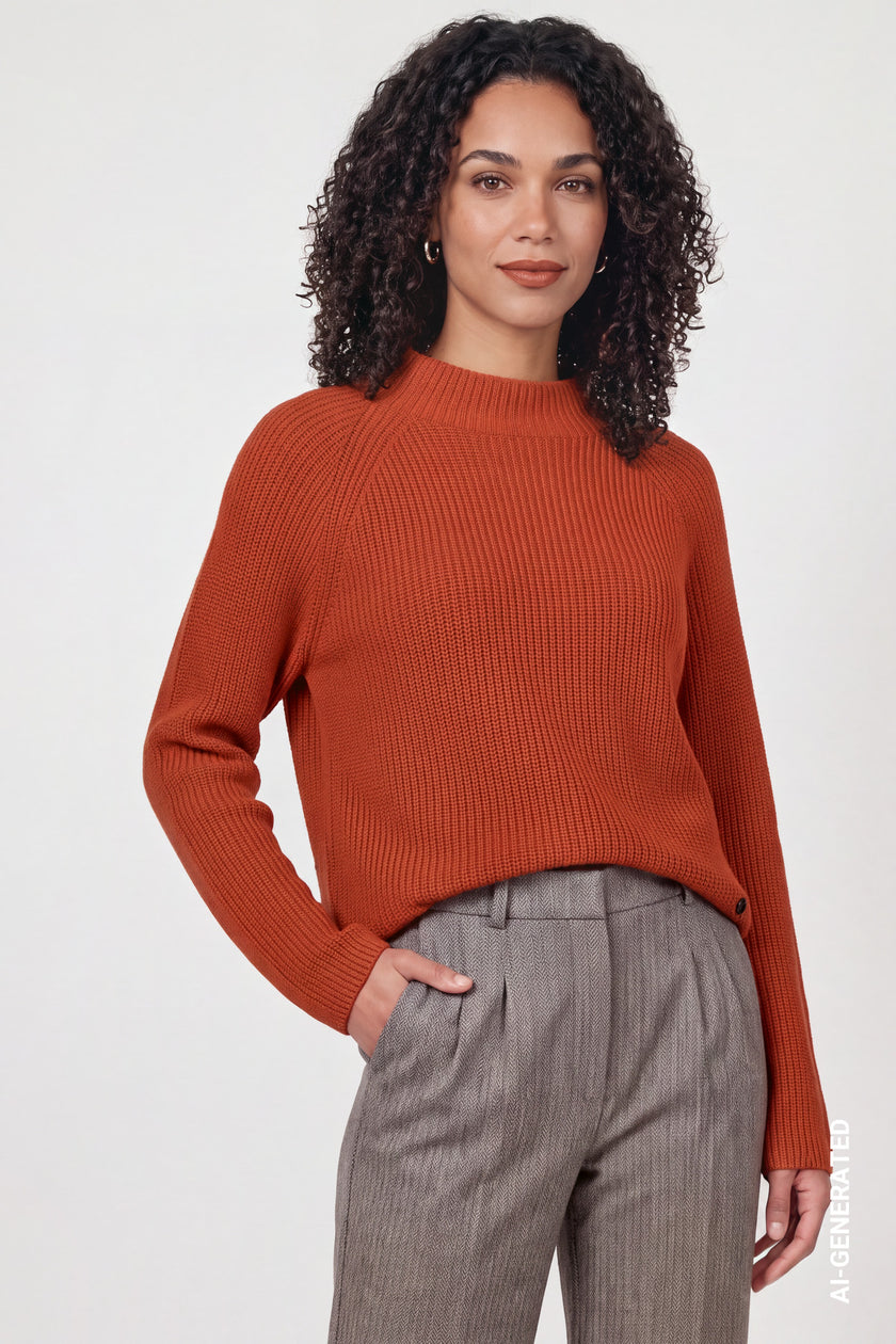 Strickpullover - Stehkragen