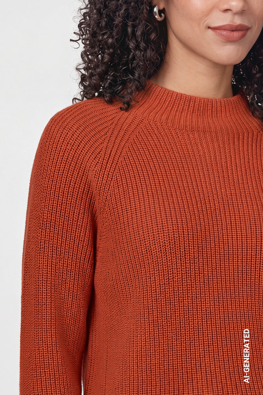 Strickpullover - Stehkragen