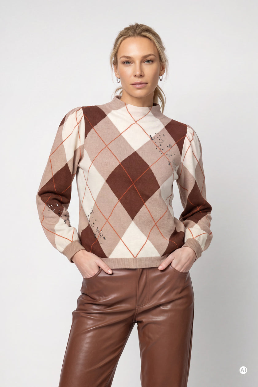 Strickpullover - Rauten-Muster