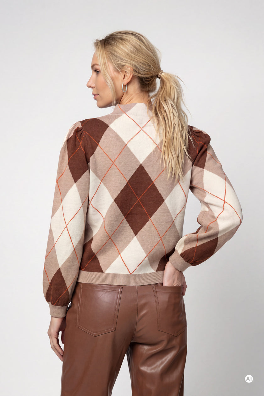 Strickpullover - Rauten-Muster