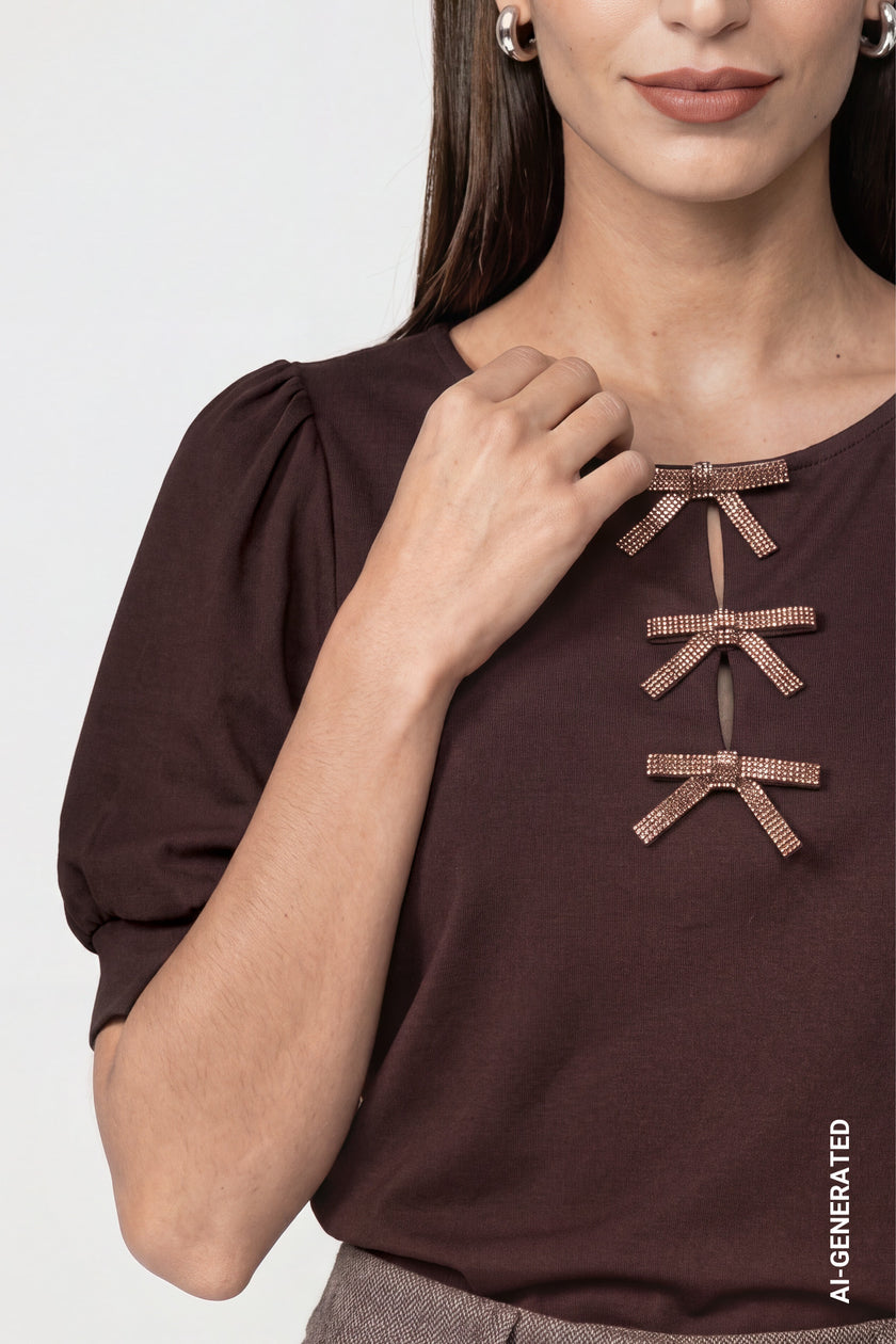Sweatshirt - Schleifen-Detail