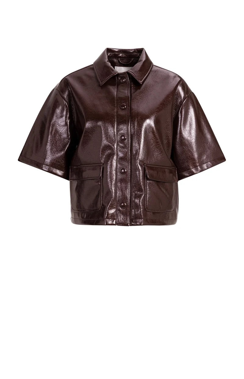 Bluse -  Lederimitat
