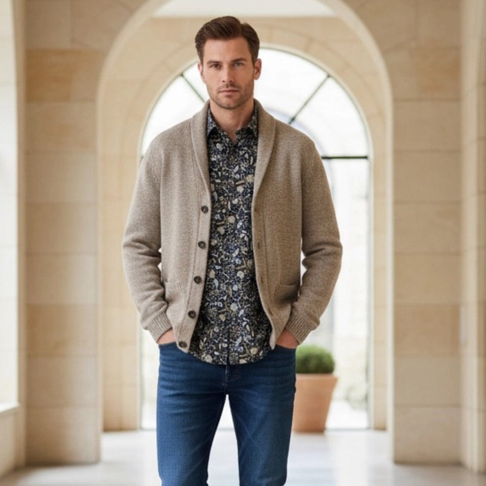 Strickjacke - Schalkragen